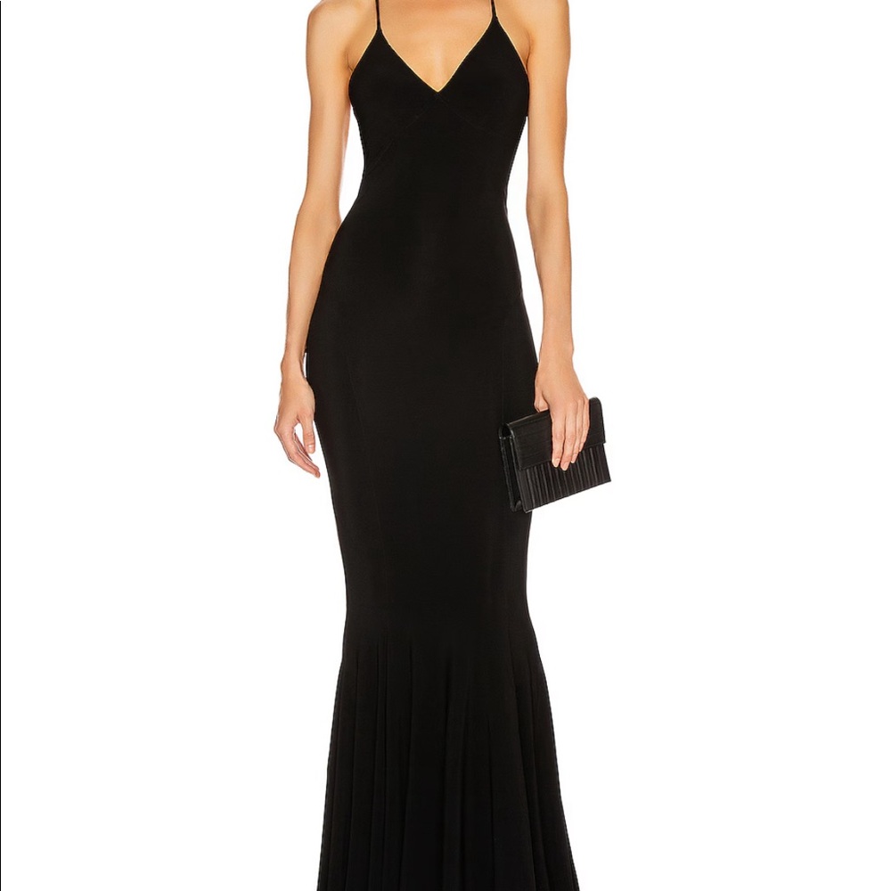 Norma Kamali Low Back Slip Mermaid Fishtail Gown